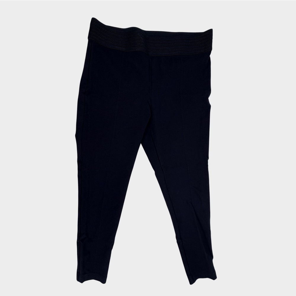 LOFT Petite Black Ponte‎ Knit Elastic Waist Cropped Pants Women's LP